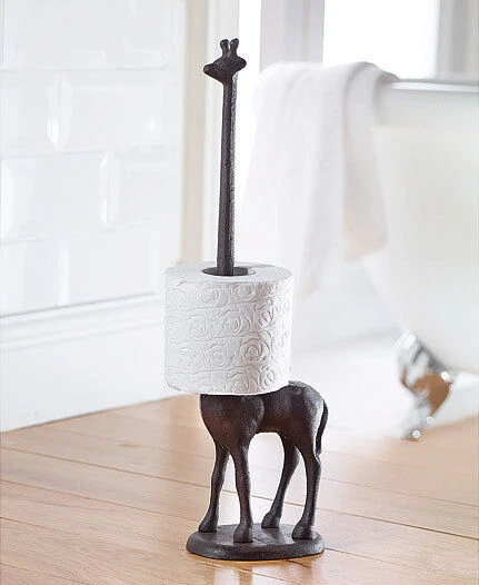 Toilet Roll Holder Cast Iron Giraffe Ornament Bathroom Free Standing Kitchen