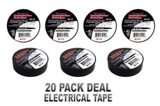 20 Rolls High Quality Black Vinyl Electrical Tape 3/4" x 60' UL Listed ET-11