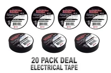 20 Rolls High Quality Black Vinyl Electrical Tape 3/4" x 60' UL Listed ET-11