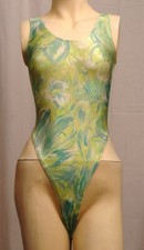 Multicolour Spandex Thong Leotard for Women Size 10 Small