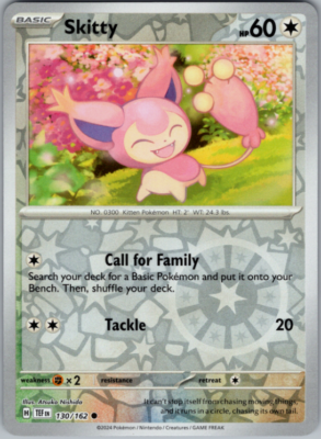 #ad #ad Pokemon Skitty 130 162 Reverse Holo Temporal Forces NM M $1.20