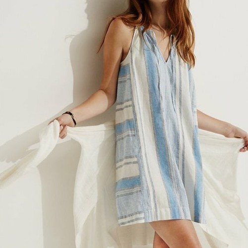 Lou \u0026 Grey Striped Halter Linen Dress 