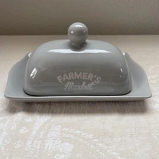 Gray Farmers Market Butter Dish With Plate And Lid Market Finds