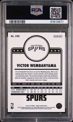 2023 Panini NBA Hoops Victor Wembanyama (RC) Winter Card #298 PSA