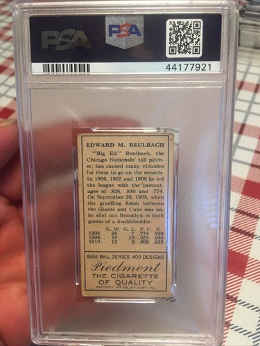 T205 GOLD BORDER Ed M Reulbach PSA GOOD 2 Piedmont Cubs - Picture 3 of 4