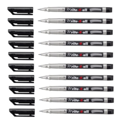 10 x STABILO Permanent Marker Filzstift Write-4-all, S 0,4mm schwarz