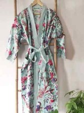 1 PC Indian block Print 100 cotton robe gown Hippie women maxi kimono dresses