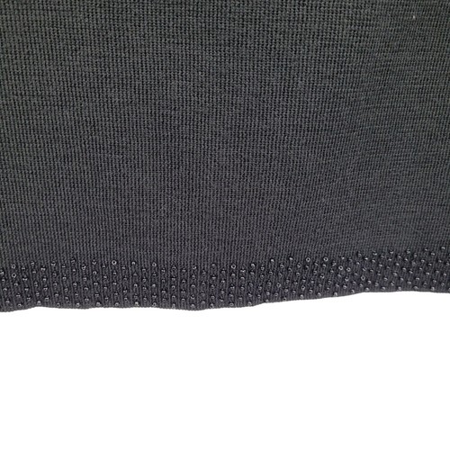 Vintage 80's Sweater M Black Wool Blend Non Itch Beaded Cowl Neck Cuffs Hem - Picture 10 of 12