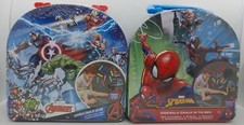 Marvel Avengers Spider-Man Sidewalk Chalk In 2D Tin Box with Handle Lot of 2