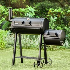BBQ Grill Charcoal Offset Smoker Pit Outdoor Cooker Barbecue Tools Portable