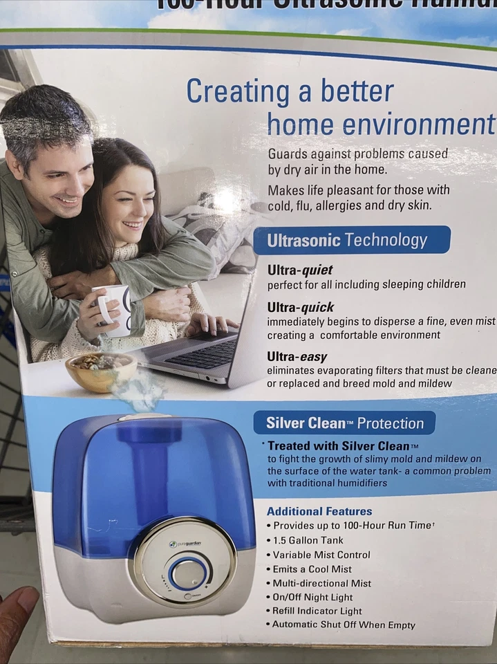 NEW Guardian Technologies H1210 100-Hour Ultrasonic Cool Mist Humidifier - Image 2 of 2