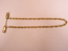 1-9/16" wide with Long Prince of Whales Chain Gold Tone Vintage Collar Bar L35