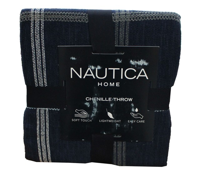 Nautica Chenille Throw Blanket Navy Blue 60x70 for sale online eBay