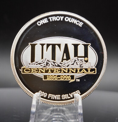 1896 - 1996 Mercur Utah Gold Mine Centennial 1oz 999 FINE Silver