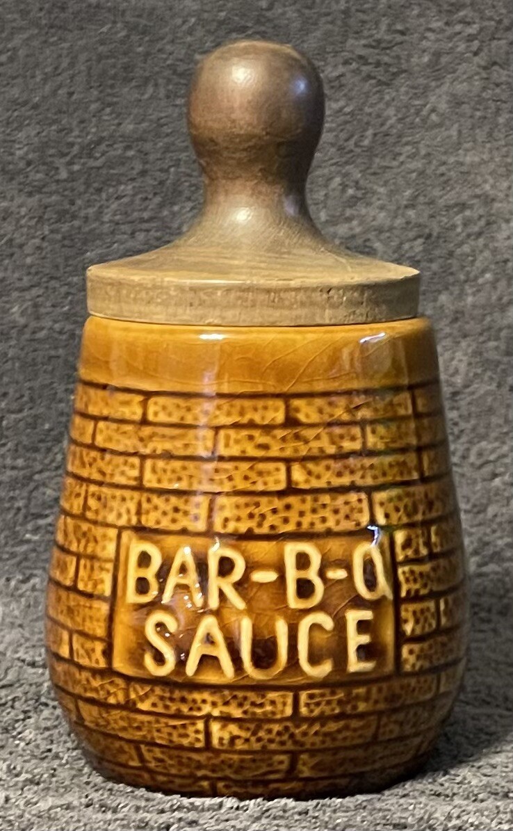 Condiment Container With Lid And Basting Brush.