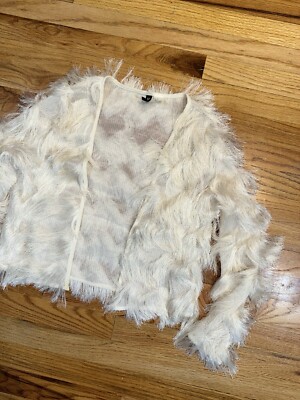 h&m white fluffy cardigan