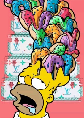 DEATH NYC ltd ed signed framed street art print 45x32cm Homer