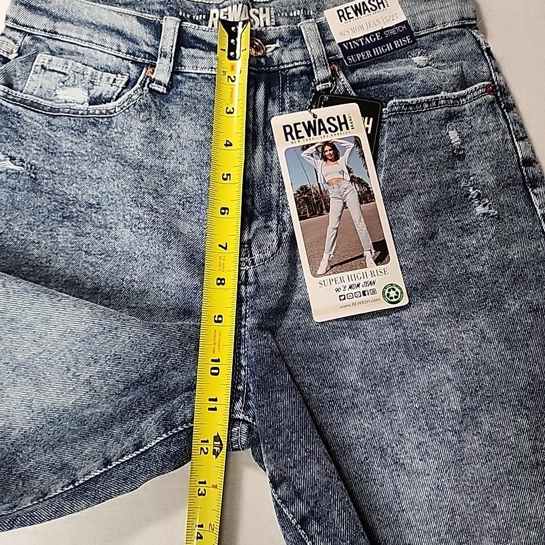 Rewash 90s Mom Jeans Super High Rise Size 5/27 Vintage Steretch Tappered Leg