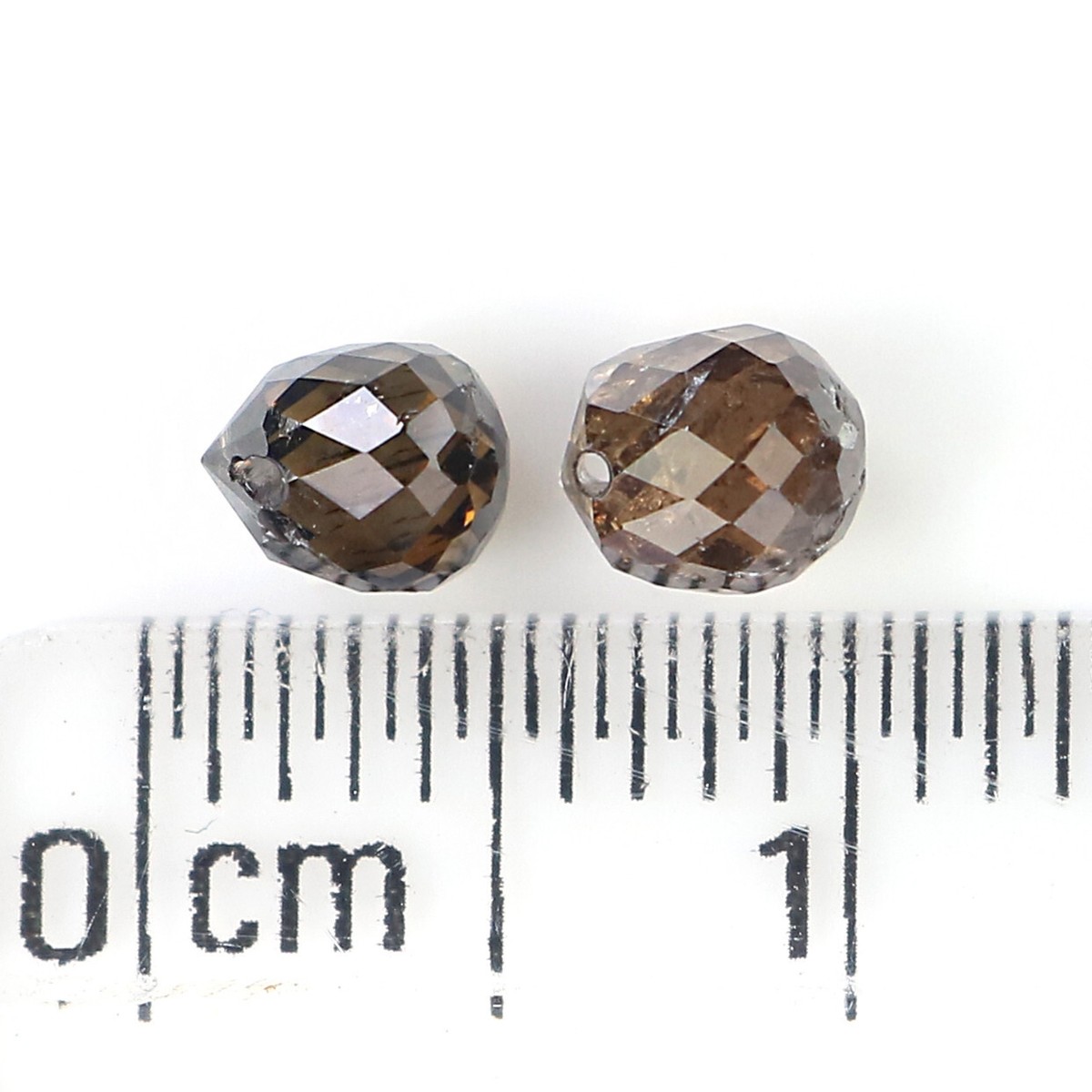 0.98 Ct Natural Loose Briolette Shape Diamond 4.30 MM Brown
