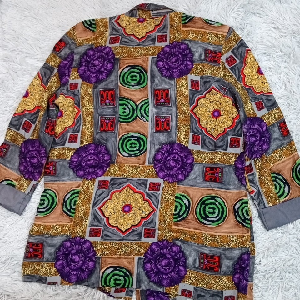 Vintage Kensington Square Jacket Womens L Blazer Artsy Asian Streetwear