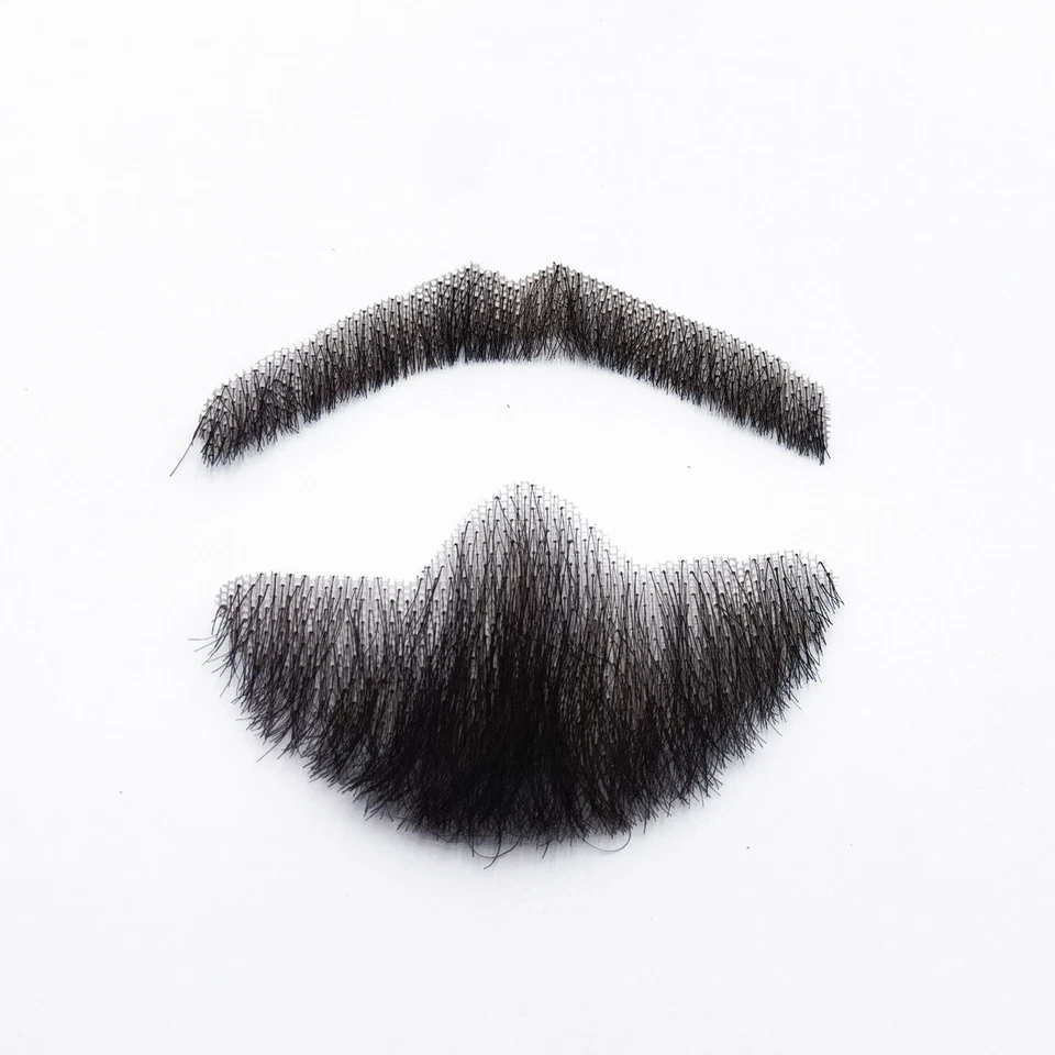 Barba falsa de perilla 100 % cabello humano cara barba reutilizable diario drama maquillaje accesorios Foto 2 de 4