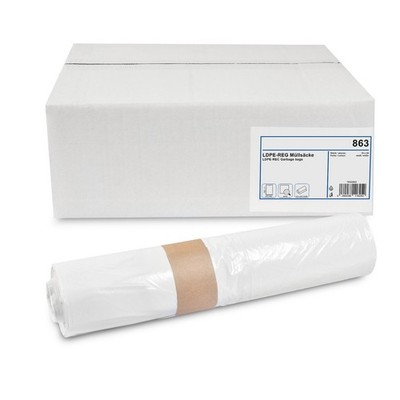 Müllbeutel Müllsack Restmüll weiß 60 Liter 250 Stück LDPE-Reg. ''extra''