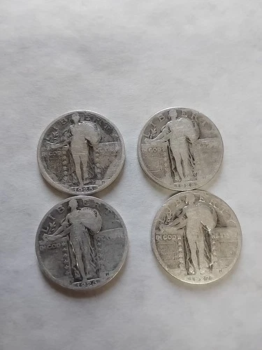 1925 1926 1926S 1927 Standing Liberty Quarters🔥90% Silver $1Face Lot Of 4 #SL14