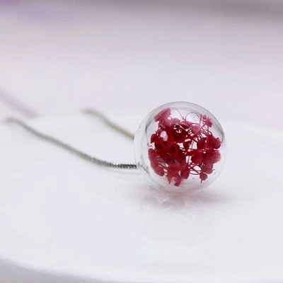 Halskette Glasperle Handgemacht Rot Hellrot Damen Modeschmuck Kette Anhänger NEU - Bild 1 von 4