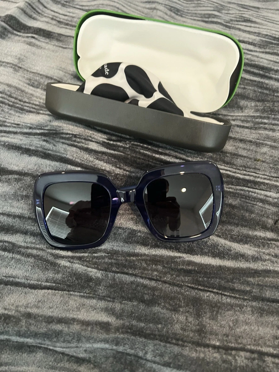 Kate Spade Oversized Square Sunglasses in Deep Navy Comes with Case NWT + Case Kate Spade Oversized Sunglasses Navy Blue Frame  main image 3