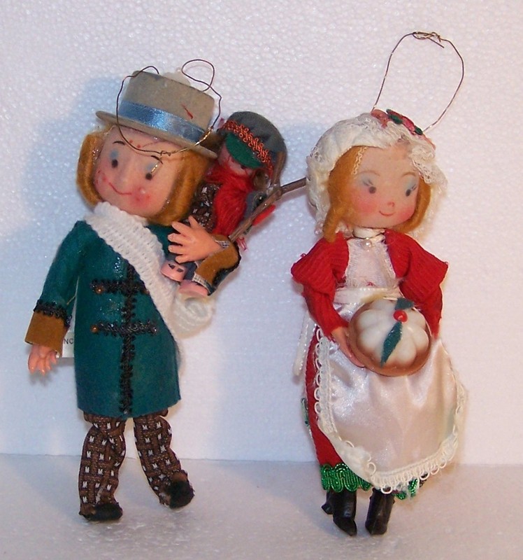 Kurt Adler Bob Crachit, Tiny Tim and Mrs. Crachit Christmas Ornaments