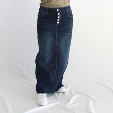 NWT Be Girl 5 Button Long Modest Dark Blue Jean Skirt Sizes S - 3XL Maxi Denim