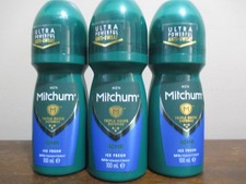 Lot of 3 Mitchum Ice Fresh 100ml Roll On 48hr Anti-perspirant Deodorant For Men