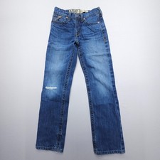 Ariat B5 Slim Jeans Youth Boys Size 12 Dark Wash Western Rigid Denim Adjustable