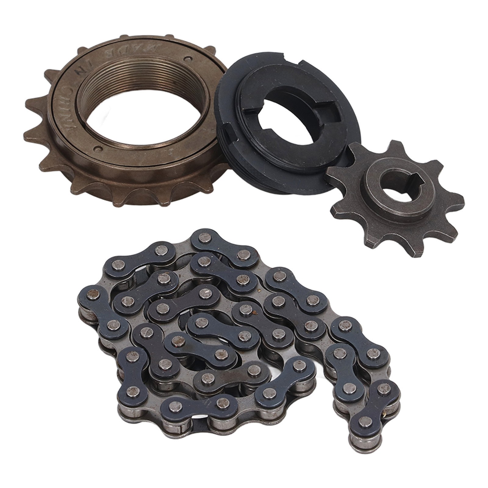 Metal Steel 410 16 Tooth Freewheel 38 Link Chain 9 Tooth Sprocket Set For Bike