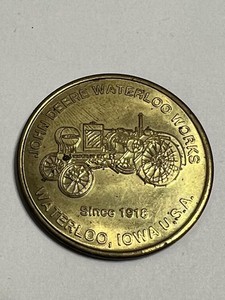 Vintage John Deere Waterloo Works Since 1918 Token Waterloo IA USA Souvenir