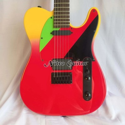 EVA 2 Custom Electric Guitar Multi-Color Graphic Dual Pickups Black Hardware