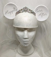 Disney Parks Minnie Mouse Ears Happily Ever After Wedding Bride Hat White