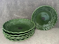 (6)Maioliche Jessica Made in Italy Christmas Pasta Bowl 9 1/4” Ceramic Green New