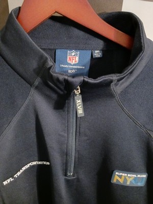NFL Super Bowl XLV111 NY NJ Size 3X 1/4 Zip Sweatshirt NFL Transportation Rare