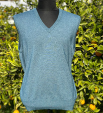 Loro Piana Silk Cashmere V-Neck Sleeveless Knit Vest Top Quality Size 54 IT L XL