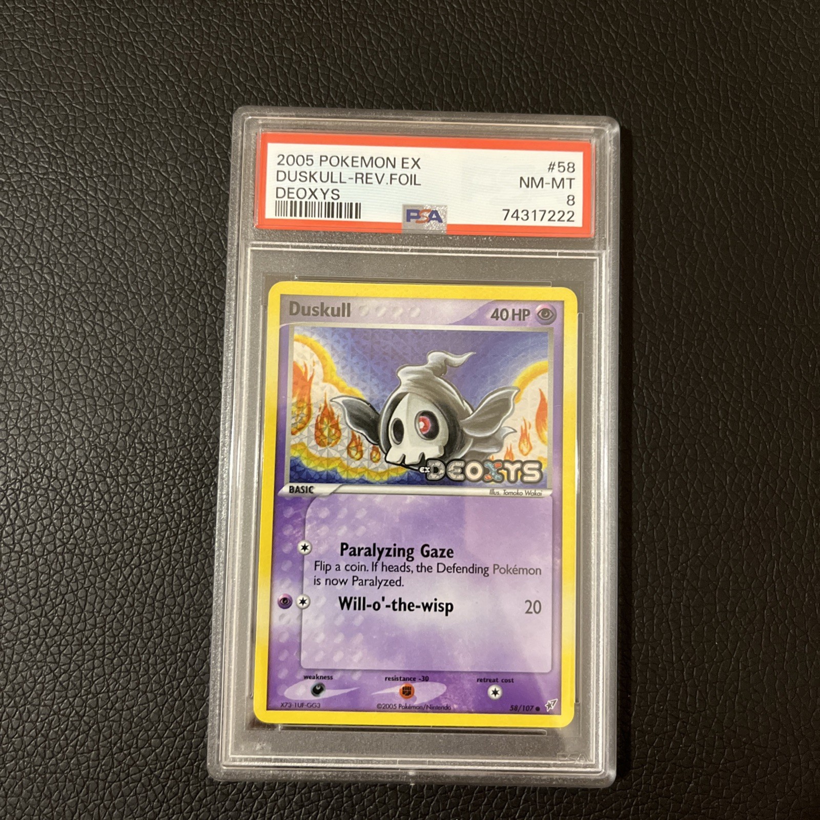 Graded PSA 8 NM-MT DUSKULL 2005 Pokemon EX Card REV FOIL #58 Deoxys