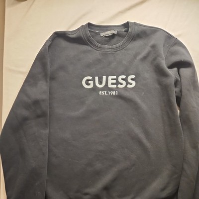 Damen Guess Los Angeles Schwarz Pullover Spellout Pulli Large 