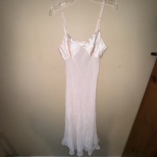 VTG Victoria s Secret Gold Label 100 Silk Pink Slip Dress Nightgown M Chiffon