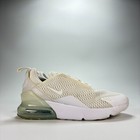 Nike Air Max 270 White Lace Up Athletic Running Shoes AO2372-103 Youth Size 2Y