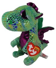 Ty Beanie Boos Cinder the Dragon Glitter Purple Eyes 6" Plush 2019 Stuffed Anima
