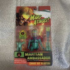 New Sealed Mars Attacks Martian Ambassador 1996 Trendmasters Chaos Ray Blaster