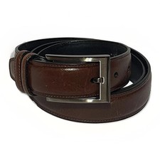 Full Grain Men's Size 38/95 Handcrafted Brown Glazed Cowhide Stitched Dress Belt