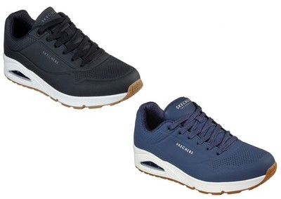 Skechers Uno Stand On Air Sneaker schwarz und navy Durabuck