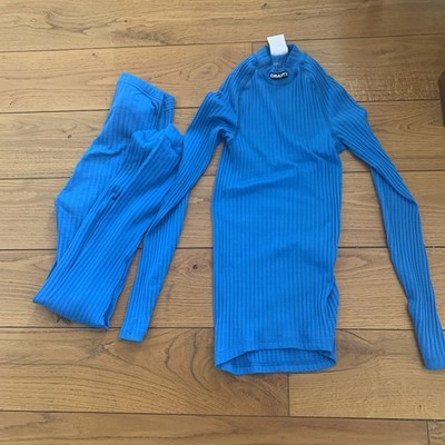 Craft Damen Ski Unterwäsche Oberteil Unterhose Set orange Türkis 2 tlg M
