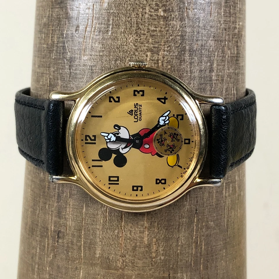 Reloj Lorus Mujer V803-0110 Vestido Mickey Mouse Cuero Negro Cuarzo 31mm 7" Foto 2 de 4